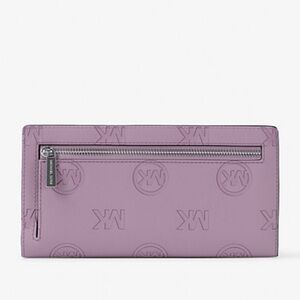 MICHAEL KORS Carson Large Logo Debossed Snap Wallet
Light Quartz 
NWT